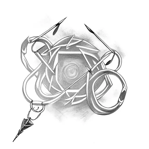 Arrow With A Chain Spiraling Around It