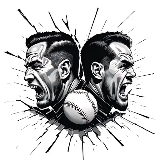 Two Aggressive Men With Baseballs Against The Background Of Audi A3 8L Broken