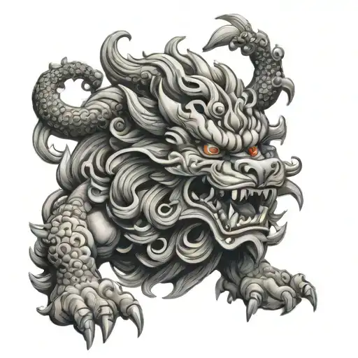 Foo Dog Attacking