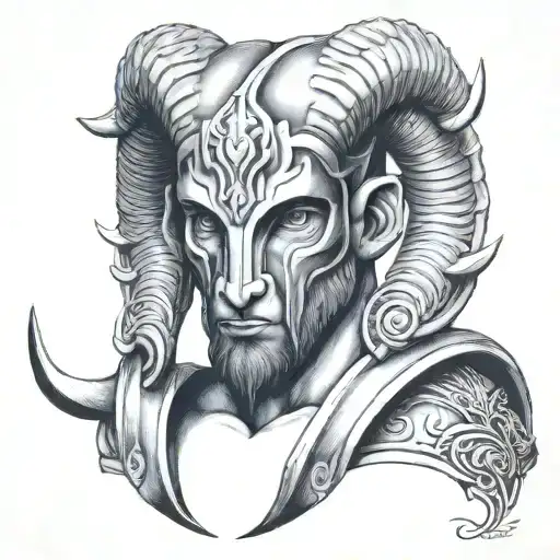 Aries With A Spartan Mask