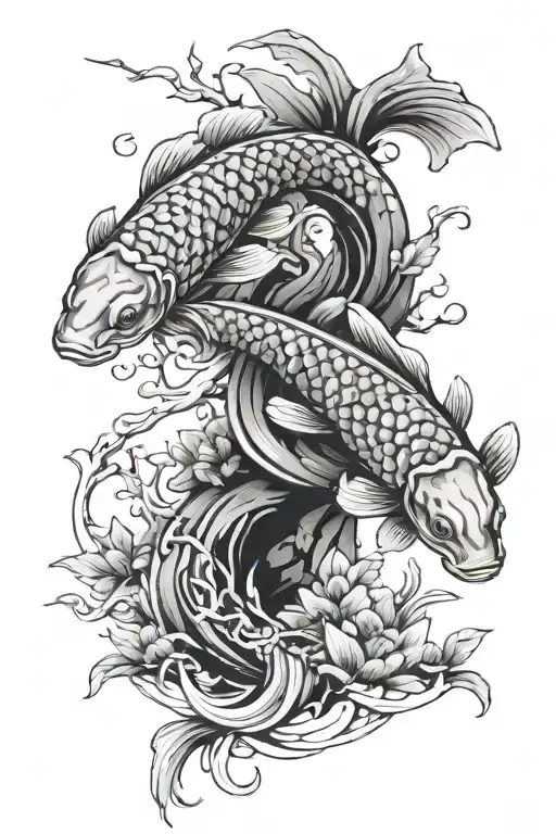 Bonsai Tree Koi Fish Yin