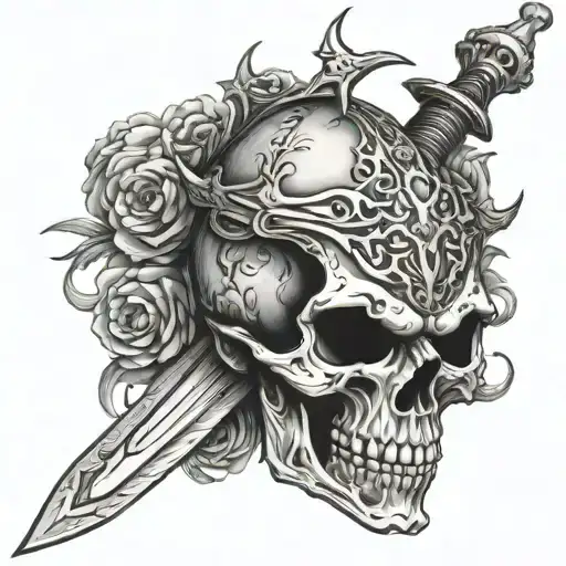 Sword From The Black Cauldron Going Through The Horned King's Skull