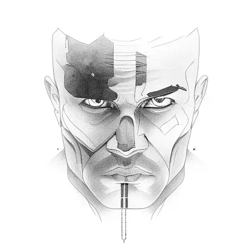 Man Boxing His Dark Shadow