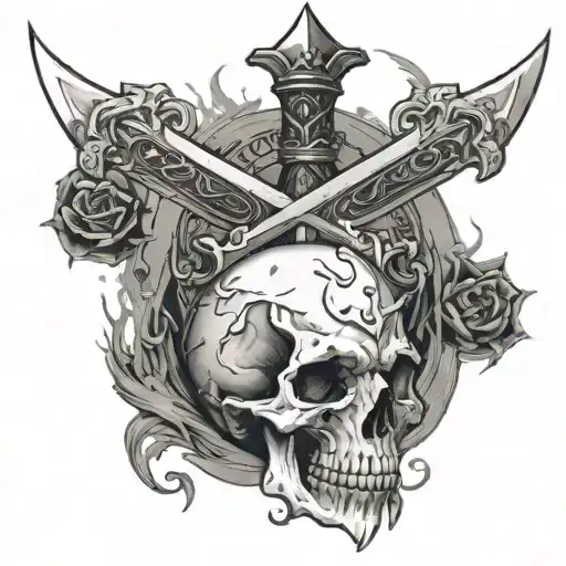 Sword From The Black Cauldron Going Through The Horned King's Skull