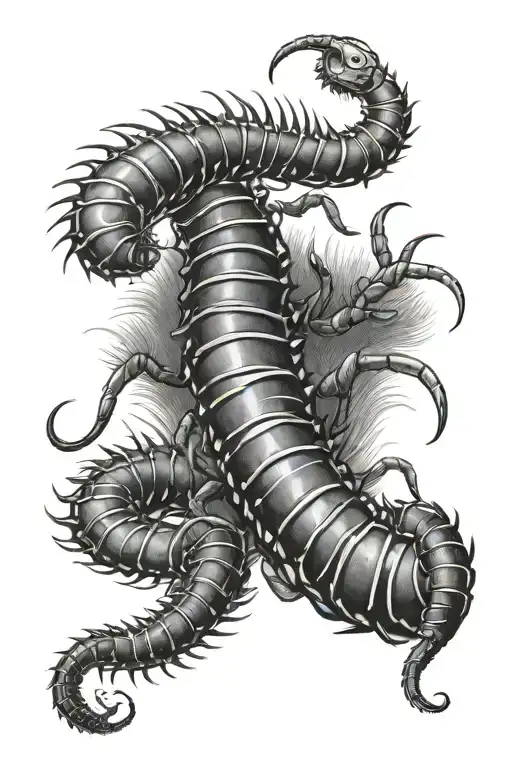 Scolopendra In Black And White
