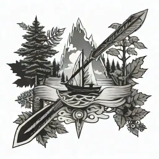 Arrow Ship Skis Tree Moto Wine Glass