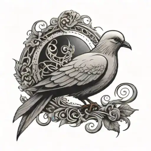 A Dove In The Style Of A Nightmare Before Christmas