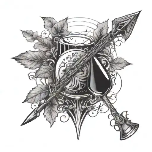 Arrow Musica Skis Tree Moto Wine Glass