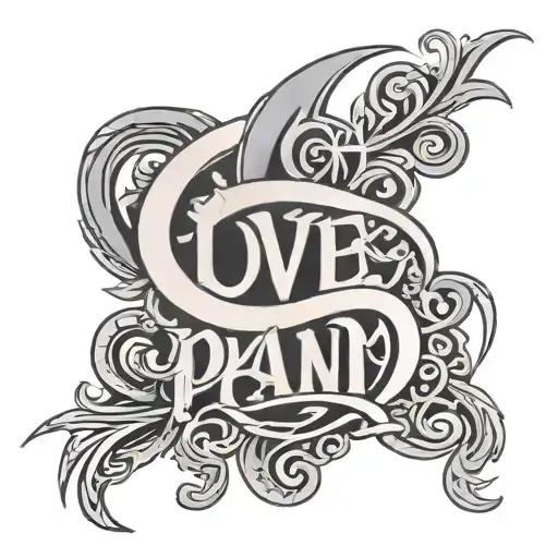 Ambigram Tattoo Featuri G The Words Love Pain