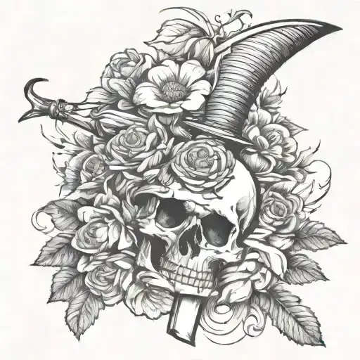 Dagger And Flowers