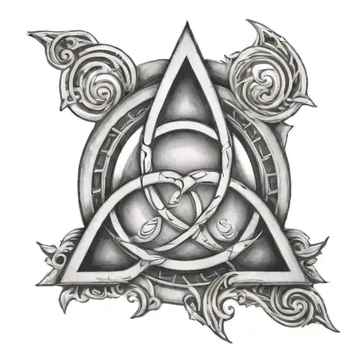 Triquetra Symbol Tattoo Design On Men Back