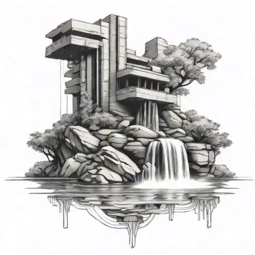 Micro Realism Falling Water Frank Loyd Wright