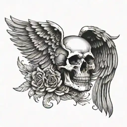 Skull And Wings Spread