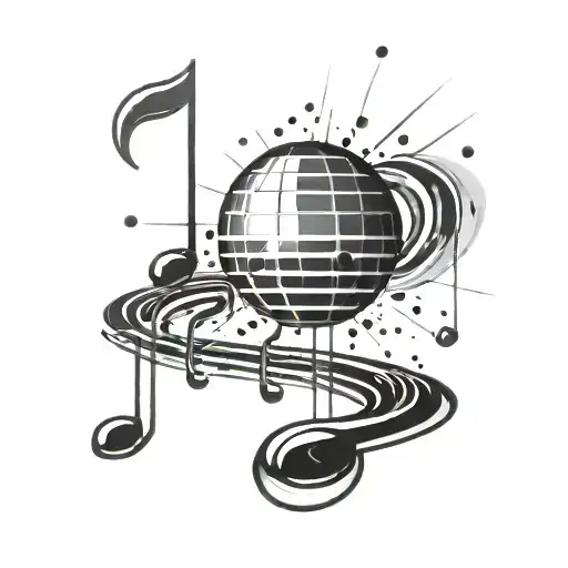 Minimalistic Music Notes Discoball