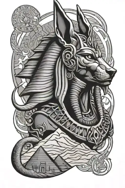 Egyptian God Of Mountains And Anubis