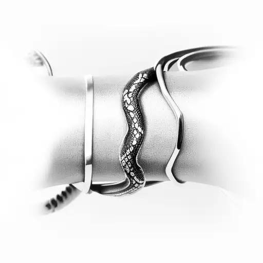 Snake Bracelet Made Of Metal Wrap Around Jewelry