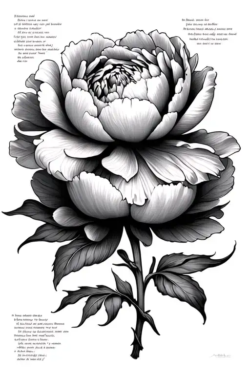 Peony Flower With A Placement To Put A Bible Verse