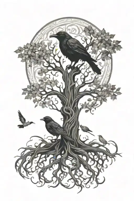Odin Raven Tree Of Life