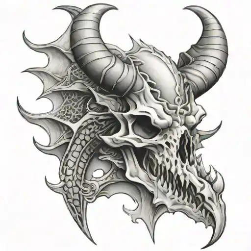 Dragon And Bull Skull
