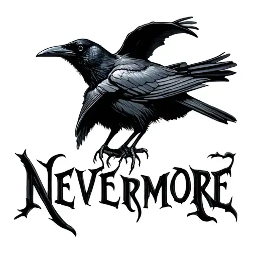 Raven Nevermore Words Spooky
