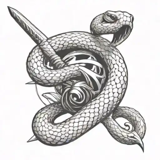 Snake Wrappeda Round Sword Going