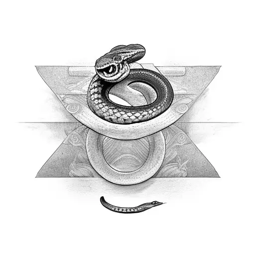 A Hanging Card Deck With A Snake Emerging From It