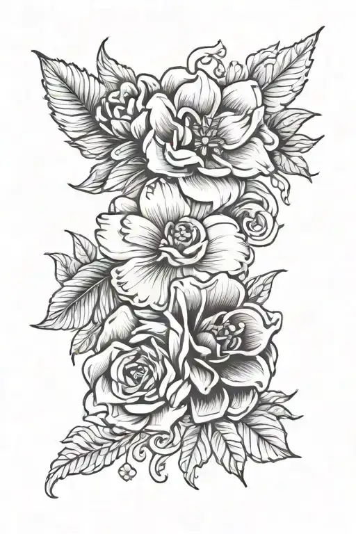 Flowers And Tatot Card Design Featuring