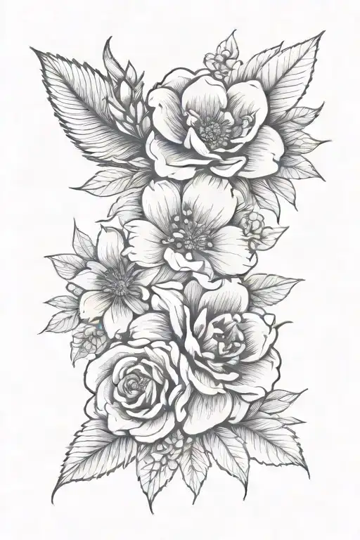 Flowers And Tatot Card Design Featuring
