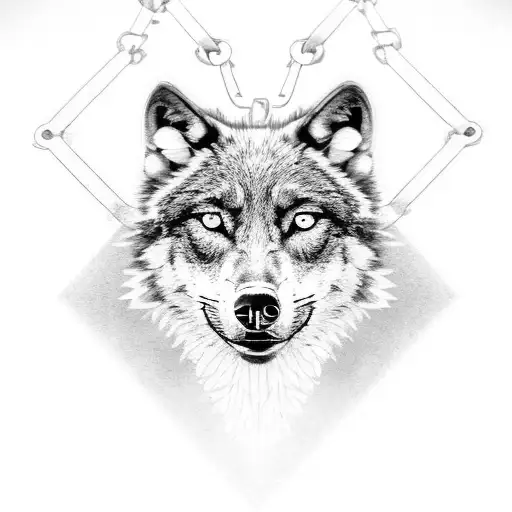 Black Wolf Head With Broken Chains