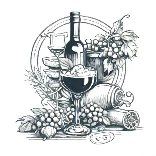 Italian Cuisine And Wine Glass