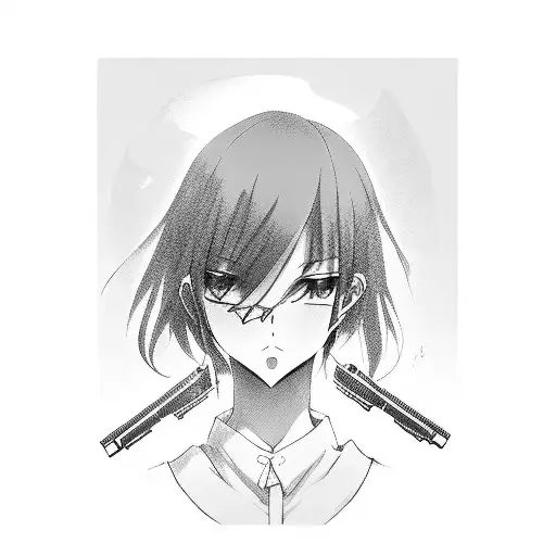 Cool Anime Girl With A Gun In Her Hand