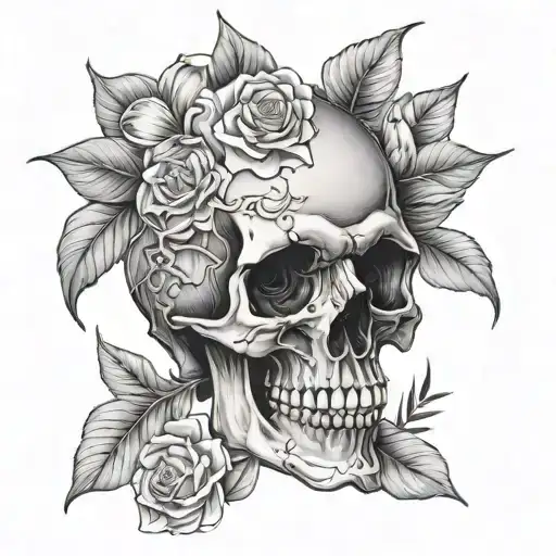 Skull And Flowers
