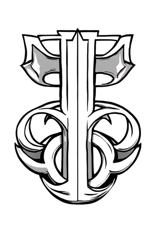 Omega Symbol Plus Cross