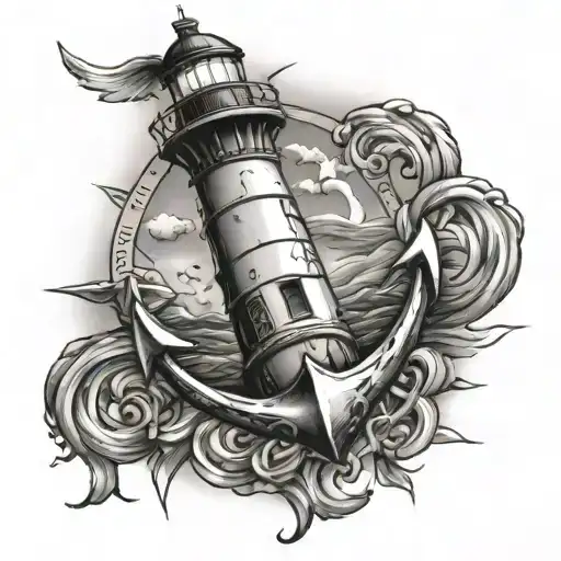 Anchor With A Lighthouse
