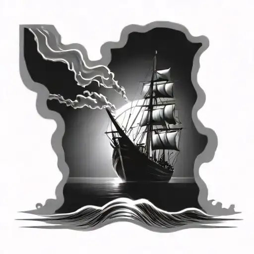 Sun Rays Behind Boat