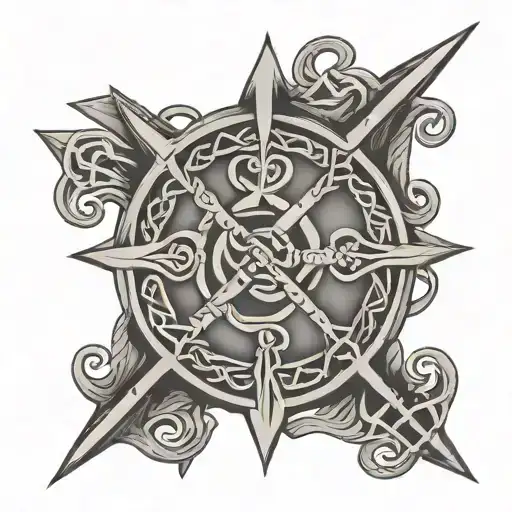 Dora Celtic Knot With Three Arrows And Til The Ashes Words In Celtic