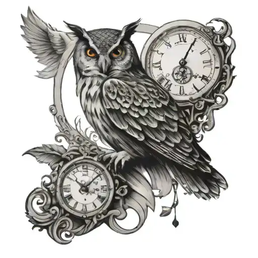 Owl And Broken Clock