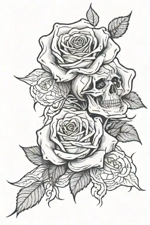 Rose Made Out Of Hundred Dollar Bills On Fire With Skulls Made Out Of Smoke