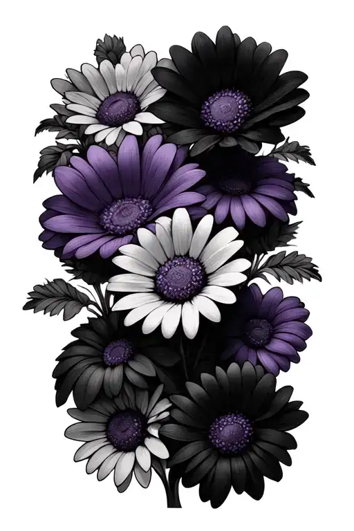 Violet And Daisy Flowers