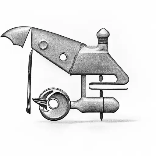 Classic Car Silhouette With A Wrench