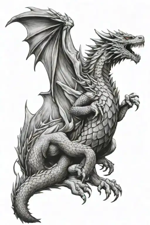 Game Of Thrones Dragon Sleeve Tattoo Featuring Fire And Ice