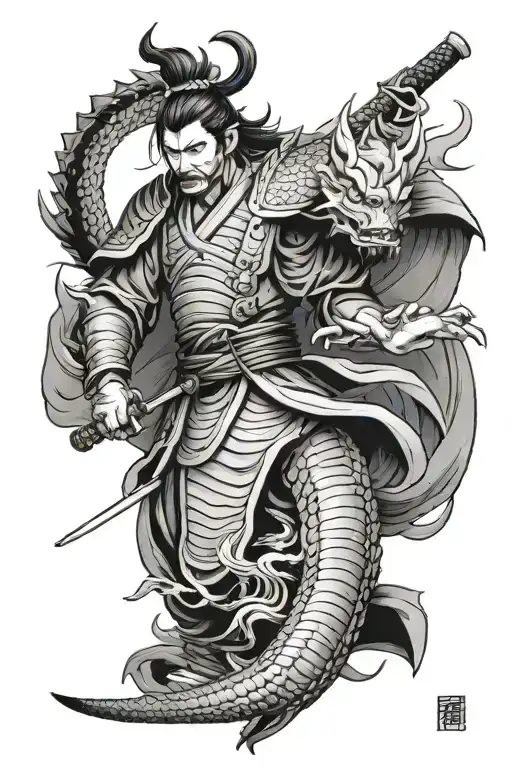Samurai And Dragon