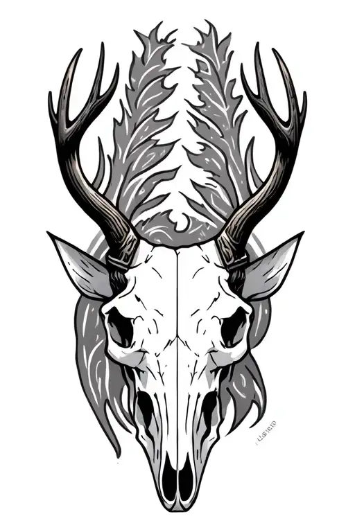 Viking Runes On Elk Skull