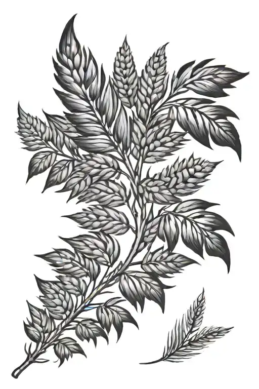 Wheat And Fern Plant