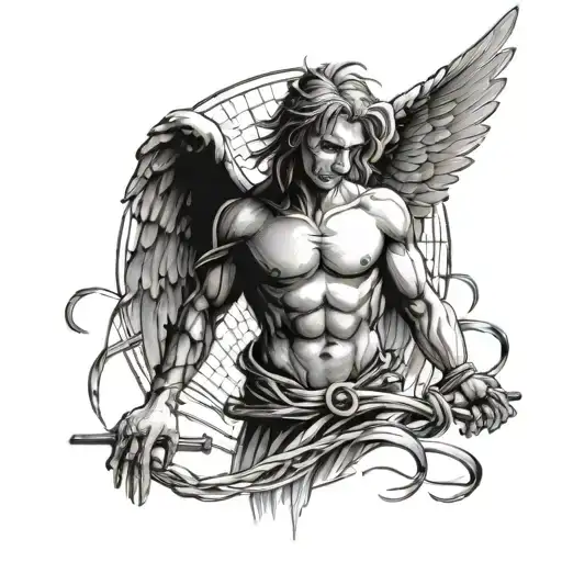 Angel Breaking Free From Prison Cell