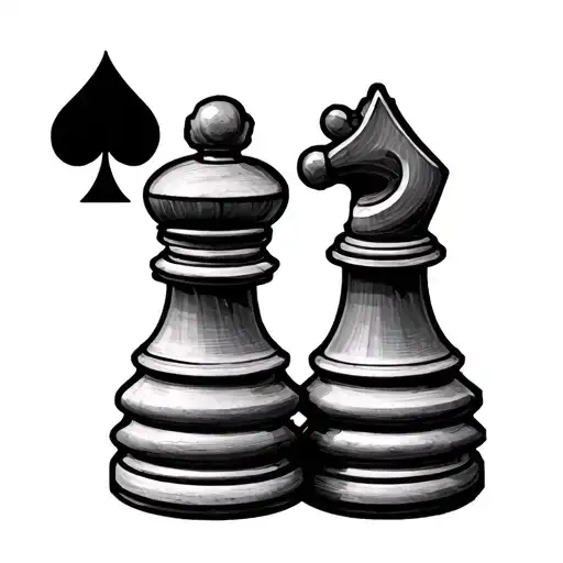 Chess Pieces With The Suits Of The Deck