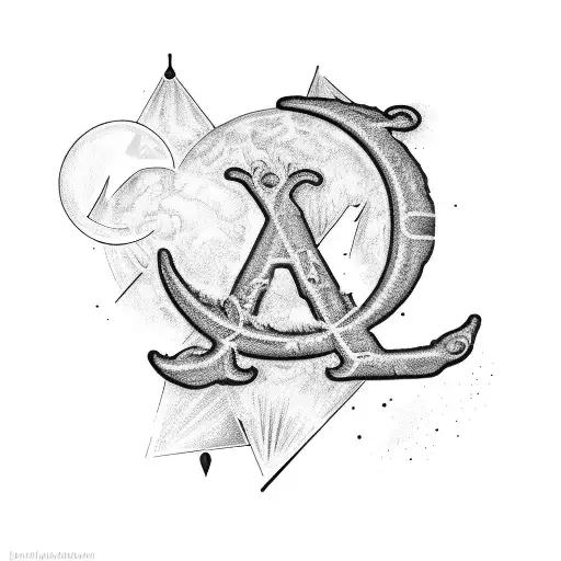 Letter A And Moon Combination