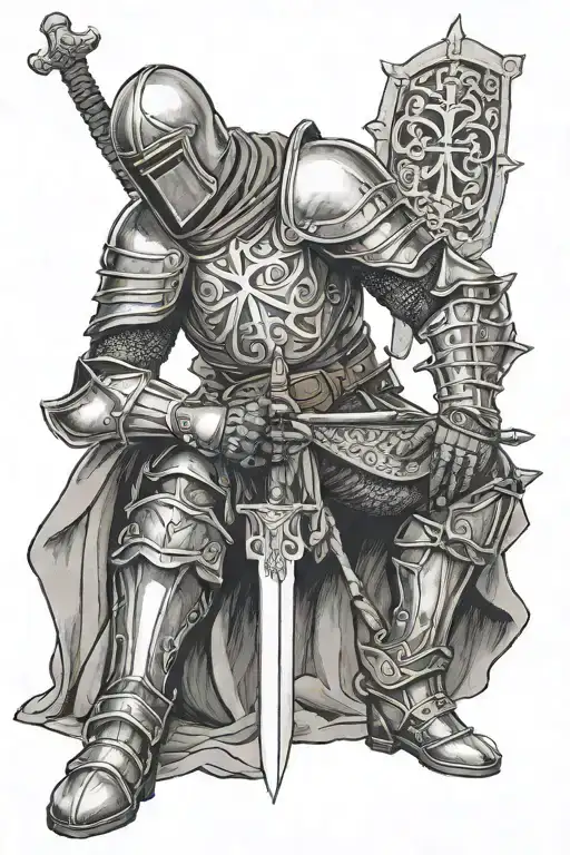 Templar Knight Kneeling