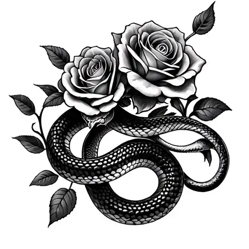 Snake With Roses