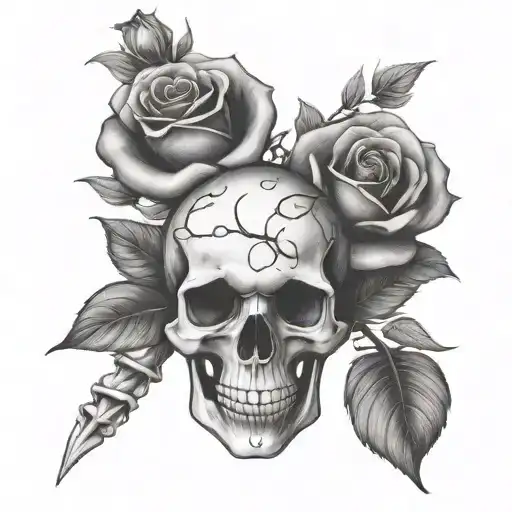 Skeleton Holding A Rose